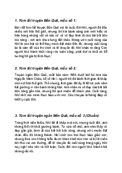 Tóm tắt ngắn gọn truyện Bến quê | Văn mẫu lớp 9
