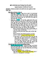 Đề cương cuối kỳ - Chủ nghĩa xã hội khoa học | Trường Đại học Hà Nội