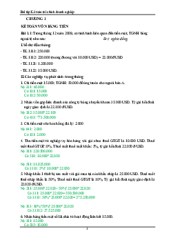 Bài tập Kế toán tài chính doanh nghiệp