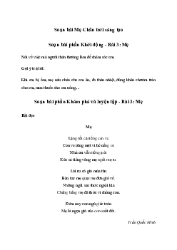 Soạn bài Mẹ trang 50 | Tiếng việt 2 | Chân trời sáng tạo