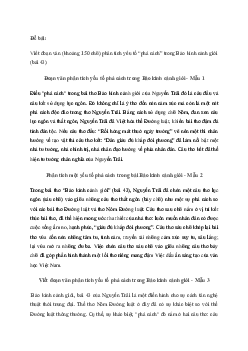 Đoạn văn phân tích một yếu tố phá cách trong bài Bảo kính cảnh giới (4 Mẫu | Văn mẫu lớp 10 Kết Nối Tri Thức