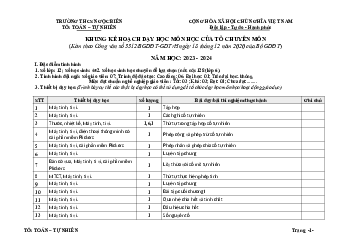 Kế hoạch giáo dục môn Toán 6 sách Kết nối tri thức với cuộc sống