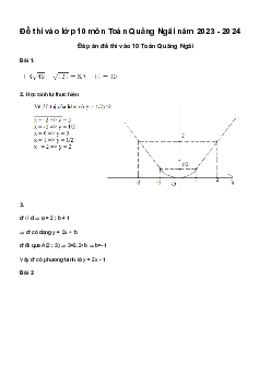 Đề thi vào 10 môn Toán năm 2023 - 2024 sở GD&ĐT Quảng Ngãi