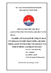 TIỂU LUẬN KẾT THÚC HỌC PHẦN QUẢN LÝ NHÀ NƯỚC VỀ VĂN HÓA, GIÁO DỤC VÀ Y TẾ