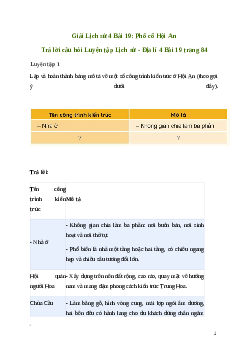 Giải Lịch sử Địa lí lớp 4 Bài 19: Phố cổ Hội An | Kết nối tri thức