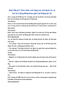 Giải Hoạt động trải nghiệm 10 Cánh diều: Hoạt động 5 chủ đề 5