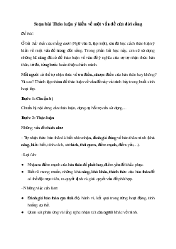 Soạn bài Thảo luận ý kiến về một vấn đề của đời sống - Chân trời sáng tạo