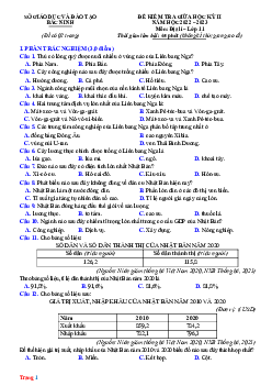 Đề kiểm tra giữa học kỳ 2 Địa Lí 11 Sở GD Bắc Ninh 2022-2023 (Có đáp án)