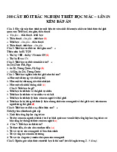 TOP 300 câu hỏi trắc nghiệm triết học MÁC-LÊNIN | Trường Đại học Y Dược , Đại học Quốc gia Hà Nội