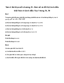 Giải Toán 8 Bài tập cuối chương III | Cánh diều