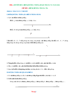 Luyện thi HSG Toán 6 chủ đề: Điểm đường thẳng tia (có lời giải chi tiết)