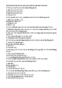 Trắc nghiệm Lịch sử lớp 10 bài 14: Các quốc gia cổ đại trên đất nước Việt Nam