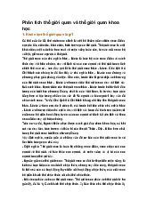 Phân tích thế giới quan và thế giới quan khoa học