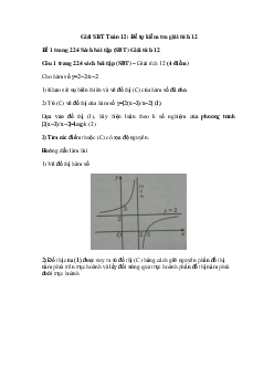 Giải SBT Toán 12: Đề tự kiểm tra giải tích 12