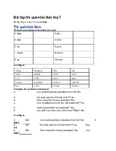 Bài tập thì quá khứ đơn lớp 7 - Tiếng Anh 7