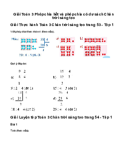 Giải Toán 3: Phép chia hết và phép chia có dư | Chân trời sáng tạo