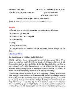 Đề khảo sát chất lượng môn Ngữ Văn 12 trường chuyên Thái Bình lần 1 (có đáp án)