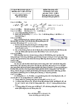 Đề thi học kỳ 1 Toán 9 năm học 2017 – 2018 phòng GD và ĐT Gò Vấp – TP. HCM