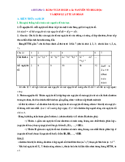 Bài tập trắc nghiệm ôn chương 2 hóa 10 (có đáp án)