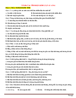 Bài tập trắc nghiệm tương tác tĩnh điện-định luật cu-lông (có đáp án)