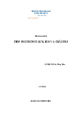 Tiểu luận cuối kỳ: Tiếp Thị Trong Sự Kiện Và Giải Trí | Kinh tế vĩ mô | Trường Đại học kinh tế Thành Phố Hồ Chí Minh