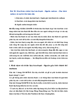 Giải Khoa học tự nhiên 9 Kết nối tri thức Bài 35: Khai thác nhiên liệu hoá thạch. Nguồn carbon. Chu trình carbon và sự ấm lên toàn cầu