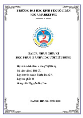 Bài Cá Nhân Giữa Kỳ Môn Hành vi người tiêu dùng | Đại học Kinh Tế Quốc Dân