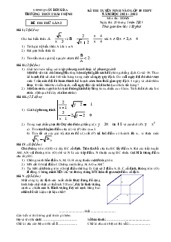 Đề thi thử Toán vào lớp 10 lần 2 năm 2021 – 2022 trường Thái Thịnh – Hà Nội