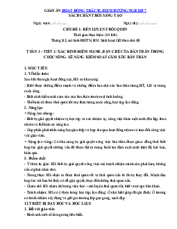 Giáo án Hoạt động trải nghiệm hướng nghiệp 7 sách Chân trời sáng tạo