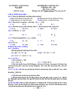 Đề kiểm tra cuối học kỳ 1 Toán 6 năm 2023 – 2024 sở GD&ĐT Bắc Ninh