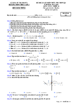 Khảo sát kiến thức thi THPT Quốc gia năm học 2017 – 2018 môn Toán 11 trường Triệu Sơn 3 – Thanh Hóa