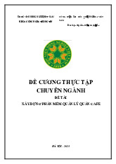 Đề cương thực tập Chuyên ngành Đề tài  xây dựng phần mềm quản lý quán cafe môn Quản lý môi trường  | Học viện Nông nghiệp Việt Nam