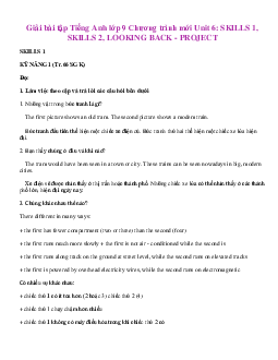 Giải bài tập Tiếng Anh lớp 9 Chương trình mới Unit 6: SKILLS 1, SKILLS 2, LOOKING BACK - PROJECT