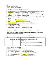 Tổng hợp đề thi ôn tập tiếng anh cơ bản 2| Học viện tài chính