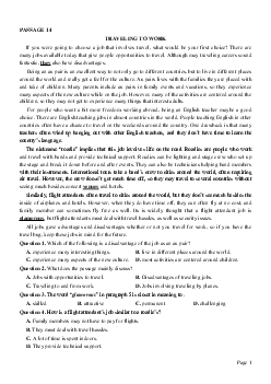 PASSAGE 14_Theme 5. Jobs and Employment (Công việc và tuyển dụng)