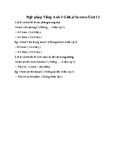 Ngữ pháp Tiếng Anh 3 Global Success Unit 13