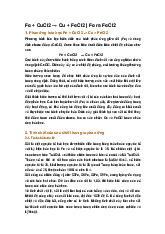 Fe + CuCl2 → Cu + FeCl2 | Fe ra FeCl2