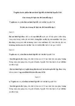 Văn mẫu 10: Ý nghĩa của tác phẩm Đại cáo bình Ngô đối với thời đại Nguyễn Trãi | Cánh diều