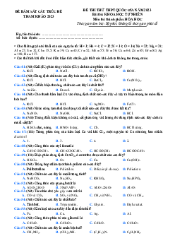 Đề thi thử THPT Quốc gia 2023 môn Hóa học bám sát đề minh họa - Đề 3 (có đáp án)