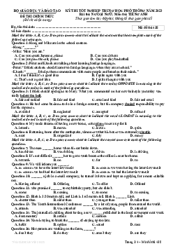 Đề thi chính thức và đáp án mã đề thi 418 môn Tiếng Anh THPT Quốc gia, Kỳ thi tốt nghiệp THPT 2023