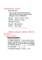 Chương I Hàm số 1 - Giải tích 1| Trường đại học Bách Khoa, Đại học Đà Nẵng