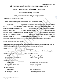 Đề thi chọn học sinh giỏi cấp thành phố (TP HCM) lớp 9 THCS năm học 2009-2010