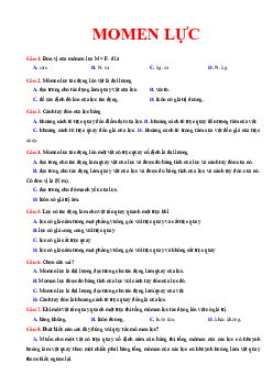 TOP 20 câu trắc nghiệm momen lực (có đáp án)