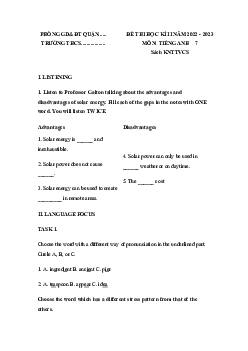 Đề thi học kì 2 môn Tiếng Anh 7 năm 2022 - 2023 sách Kết nối tri thức với cuộc sống - Đề 1