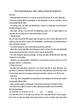Soạn bài Trình bày kết quả so sánh, đánh giá hai tác phẩm thơ | Ngữ Văn 12 Kết nối tri thức (Tập 1)