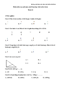 Bài tập cuối tuần Toán lớp 4 Kết nối tri thức - Tuần 34 (Nâng cao)