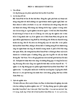 Tiểu luận về đề tài "Cái đẹp thông qua tác phẩm nghệ thuật hội họa Bùi Xuân Phái"