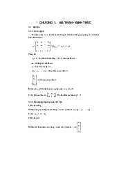 Chương 1: Ma trận và định thức | Đại học Sư phạm Hà Nội