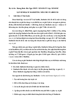 Tiểu luận: " lập kế hoạch marketing mix cho Starbucks"