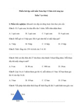 Phiếu bài tập cuối tuần 7 | Toán lóp 3